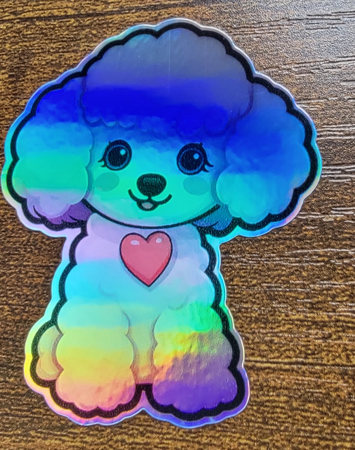 Poodle dog Holographic sticker