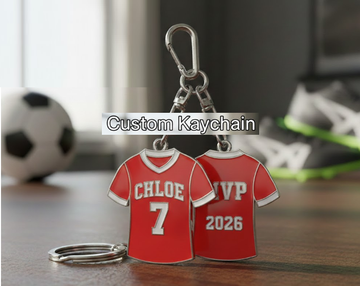 Personalized Soccer Jersey Shape Keychain - Double-Sided Fan Gift