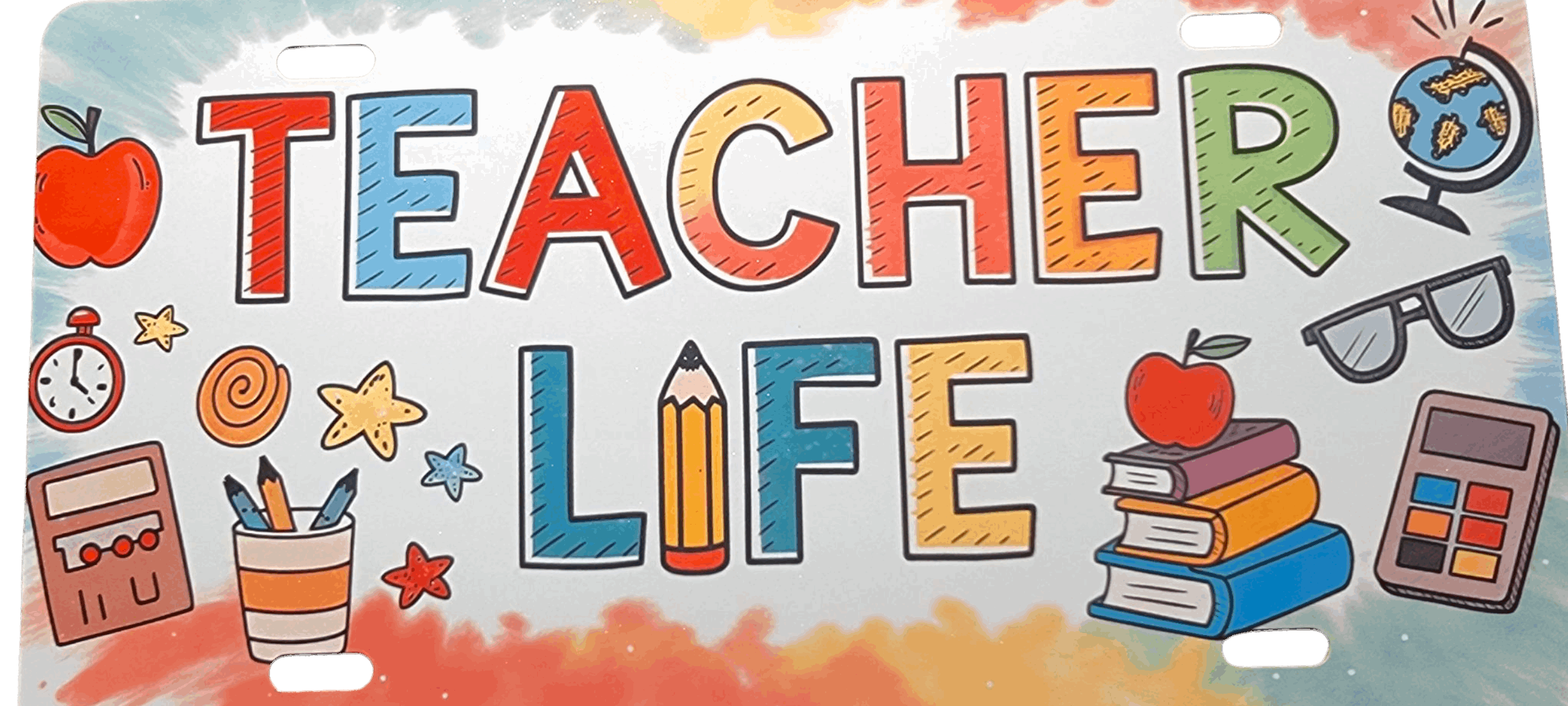 Teacher life license plate