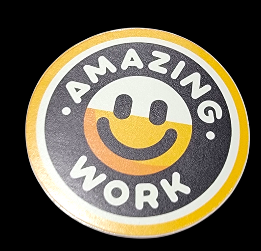 "Amazing Work" Motivational Sticker for Teachers & Students
