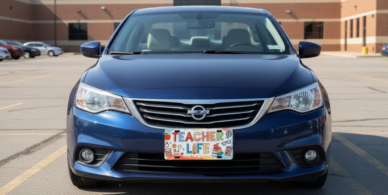 Teacher life license plate