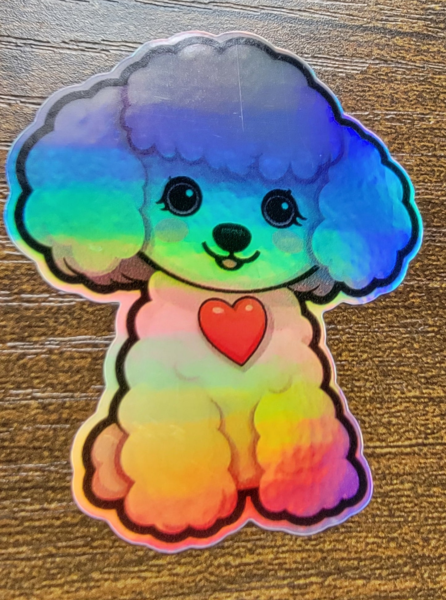 Poodle dog Holographic sticker